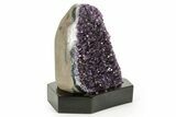 Deep Purple Amethyst Geode With Wood Base - Uruguay #371645-2
